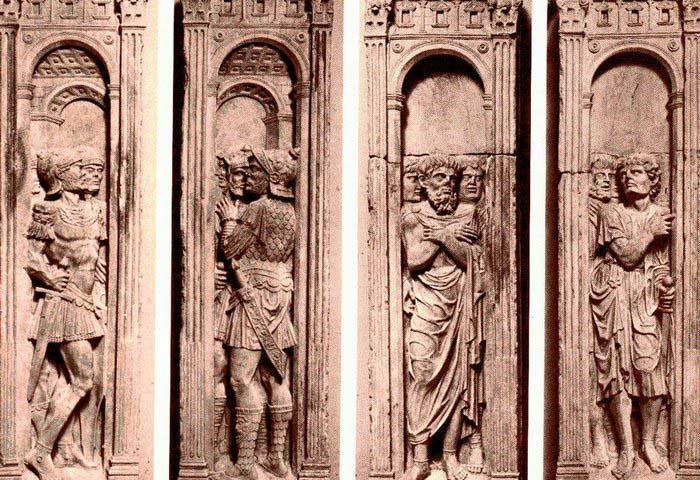 unknow artist Four reliefs with the trials of Saint Paul oil painting image